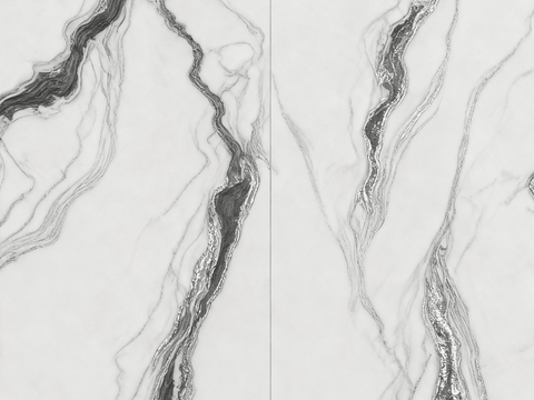 仿大理石纹理白色花纹银色抽象装饰画