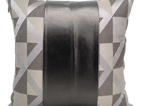 现代抱枕 枕头 印花抱枕 皮革抱枕