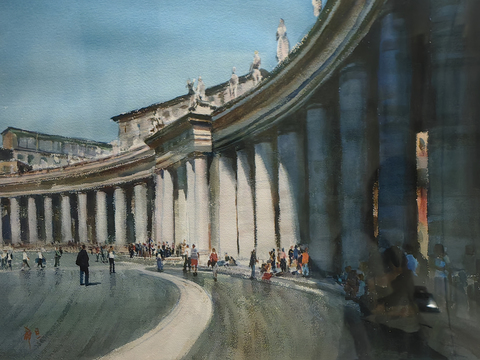  水彩画 装饰画 风景画 