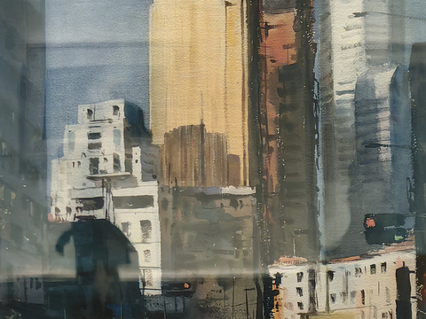  水彩画 装饰画 风景画 