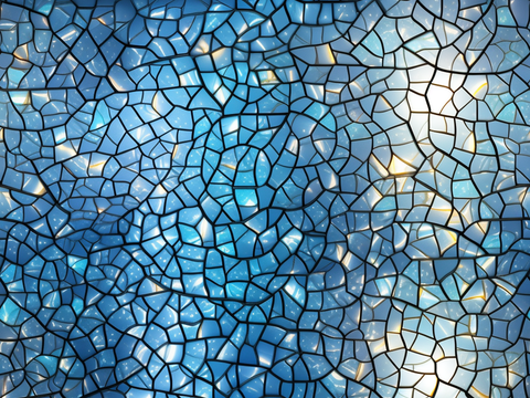 无缝蓝色炫彩马赛克玻璃贴图
