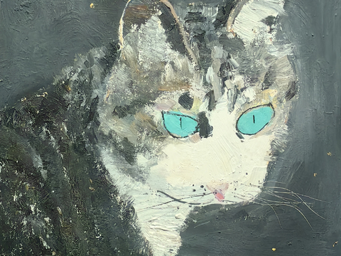 吴冠中绘画作品   猫咪装饰画