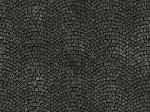 弧形铺路石砖 室外地面 砖石地面