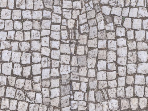 鹅卵石铺装地面 碎石地面  室外地面