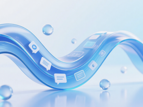 蓝色科技线条 数码科技 液态金属