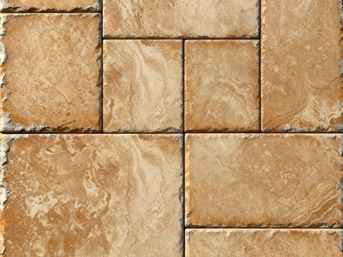 罗马拼地砖墙砖 法式中古艺术砖 中古米黄色仿古砖