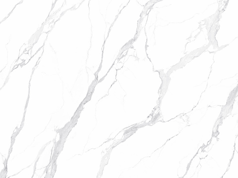 白色无缝连纹鱼肚白大理石岩板