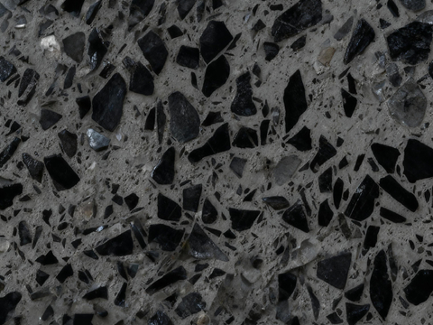 现代极简水磨石地面 黑色水磨石 深色水磨石 黑色颗粒水磨石