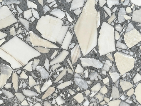 现代北欧水磨石地面 浅灰色水磨石 仿宝格丽白水磨石