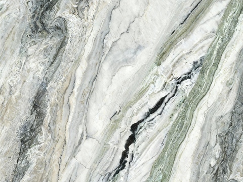 新中式轻奢冷翡翠 香格里拉翡翠绿大理石 绿色奢石 翠绿色大理