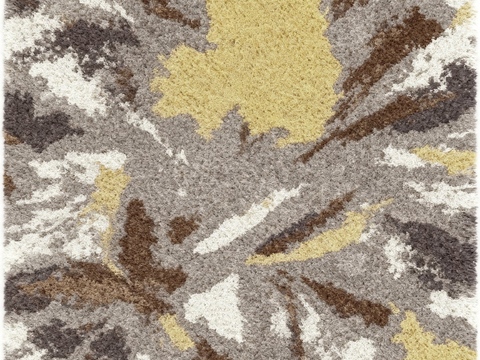 中式抽象花纹地毯 花瓣抽象化地毯 灰色抽象线条地毯 灰色地毯