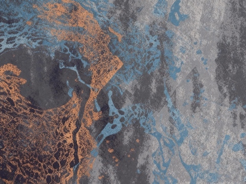 现代抽象纹理地毯 新中式山水地毯 深色地毯 烟雾纹理地毯