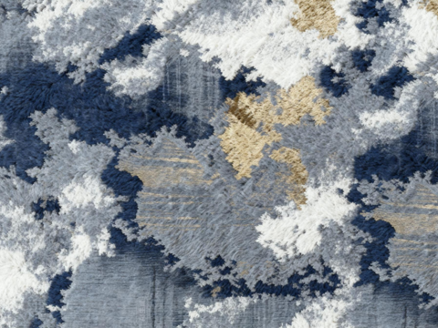 现代轻奢抽象纹理地毯 蓝白抽象花纹地毯  泼墨抽象花纹地毯
