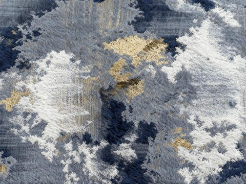 现代轻奢抽象纹理地毯 蓝白抽象花纹地毯  泼墨抽象花纹地毯
