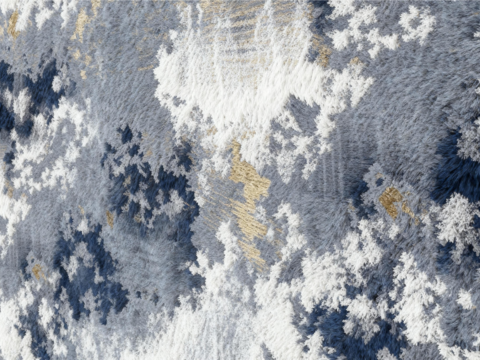 现代轻奢抽象纹理地毯 蓝白抽象花纹地毯  泼墨抽象花纹地毯