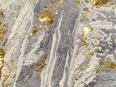 新中式酒店地毯 灰金色抽象地毯 中式泼墨高奢地毯 灰白侘寂