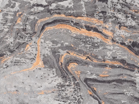 山水纹灰色地毯 灰色抽象地毯 中式泼墨图案地毯 山水地毯