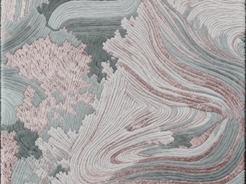 日式新中式酒店地毯 山水纹灰色地毯 灰色抽象地毯 中式泼墨