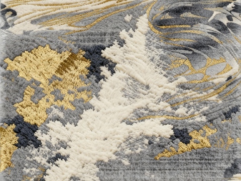 日式新中式酒店地毯 山水纹灰色地毯 灰色抽象地毯 中式泼墨