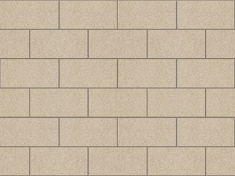 现代无缝工字拼米黄色真石漆 外墙漆贴图