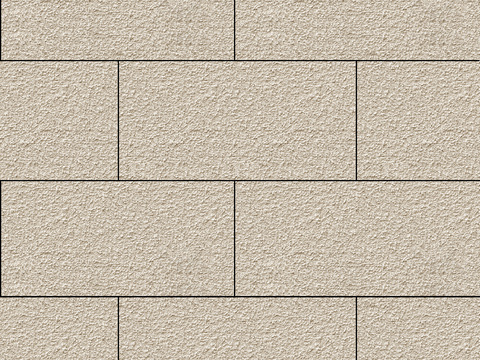 现代无缝工字拼米黄真石漆 外墙漆贴图