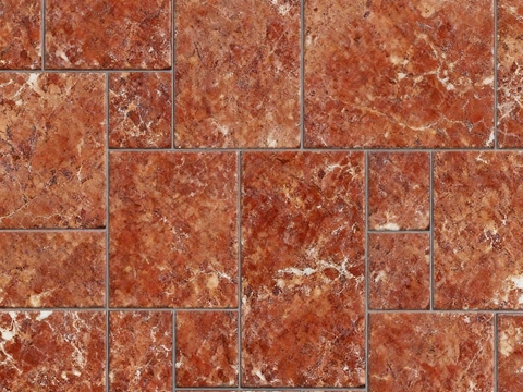 红色大理石拼花 红色仿古砖罗马拼地砖 红色复古砖 中古风红砖
