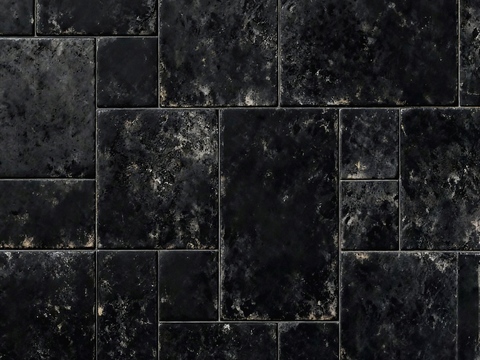 侘寂古堡砖 无缝 黑色做旧仿古砖 黑色复古砖 工业风做旧黑砖