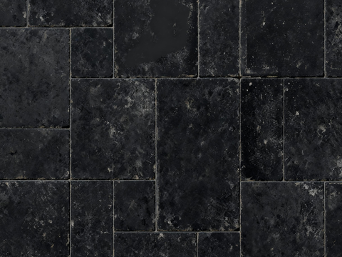 侘寂古堡砖 无缝 黑色做旧仿古砖 黑色复古砖 工业风做旧黑砖