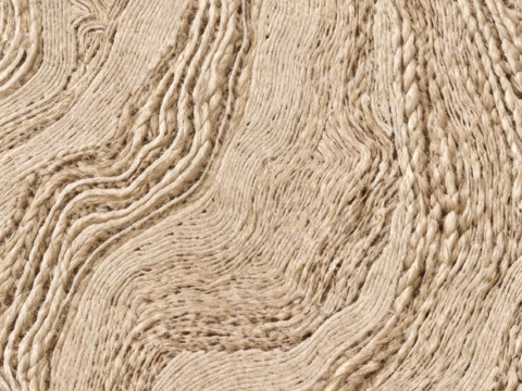 诧寂风藤编织地毯 禅风编织地毯 米黄色地毯 度假休闲风地毯