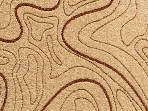 诧寂风藤编织地毯 禅风编织地毯 米黄色地毯 度假休闲风地毯