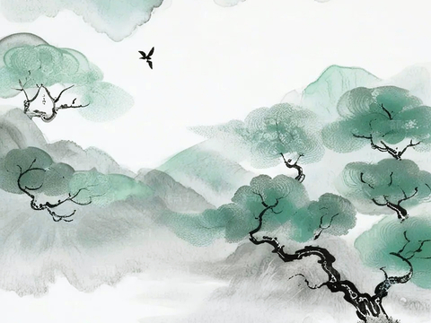 新中式立体壁画 背景墙壁画 山水壁画 墙画 壁纸 墙纸 墙布