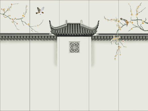 新中式立体壁画 背景墙壁画 山水壁画 墙画 壁纸 墙纸 墙布