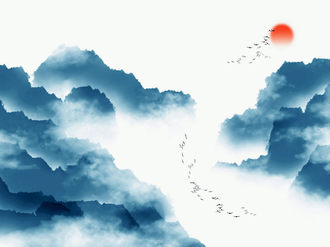 新中式立体壁画 背景墙壁画 山水壁画 墙画 壁纸 墙纸 墙布