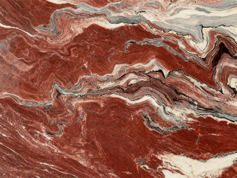 新中式禅意山水大理石 安可拉红大理石 红色奢石 酒红色大理石