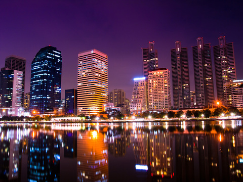都市风情海边夜景 外景