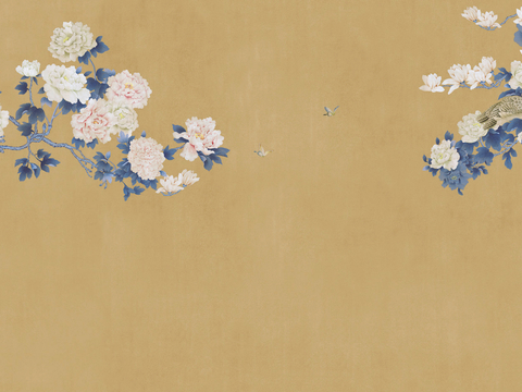  新中式立体壁画 背景墙壁画 山水壁画 墙画 壁纸 墙纸 墙布 