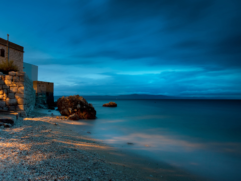 傍晚海边风景 外景