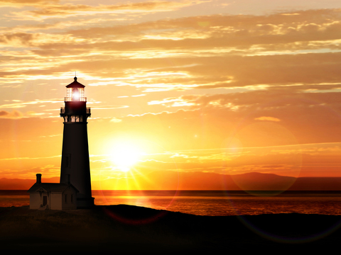 海边黄昏风景 外景