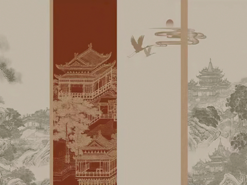  新中式立体壁画 背景墙壁画 山水壁画 墙画 壁纸 墙纸 墙布 