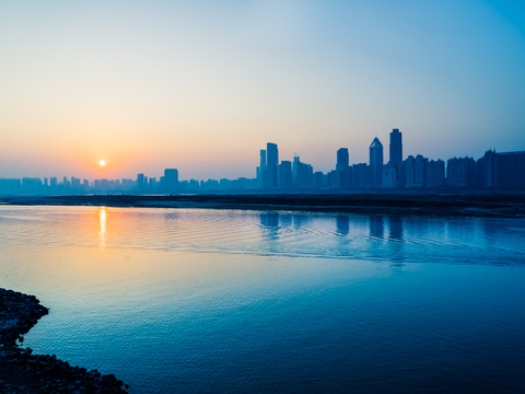 都市风情 海边城市夜景 外景