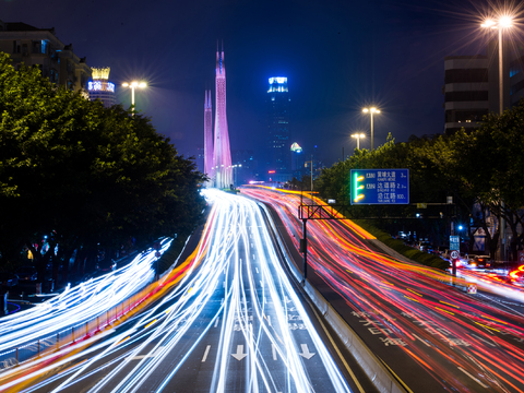 都市风情  道路建筑夜景 外景