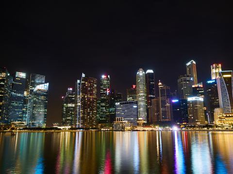 海边建筑风景 夜景 外景、城市夜景
