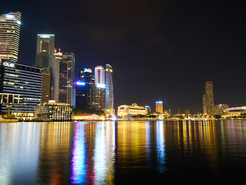 海边建筑风景 夜景 外景、城市夜景