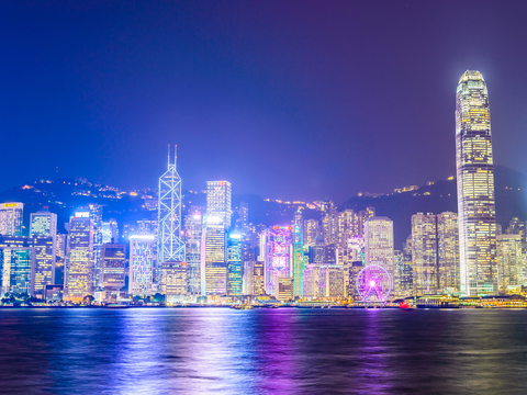 城市夜景 海边建筑风景 夜景 外景、