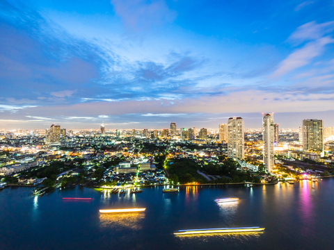 都市风情 海边城市夜景 外景