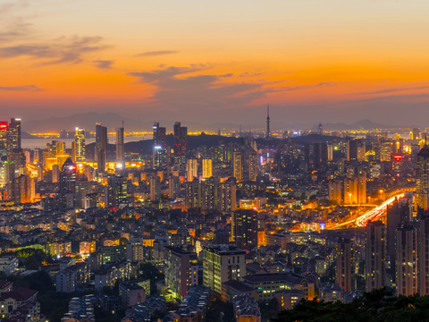城市夜景 建筑风景 夜景 外景、