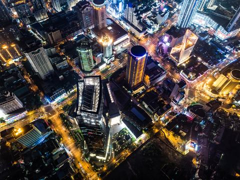 城市夜景 建筑风景 夜景 外景、