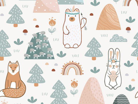 现代儿童房壁纸 壁画 墙纸 卡通壁纸 壁画 墙画 壁布 墙布