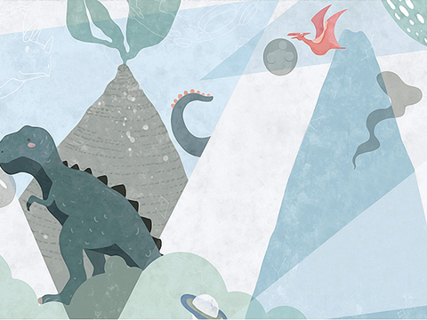 现代儿童房壁纸 壁画 墙纸 卡通壁纸 壁画 墙画 壁布 墙布