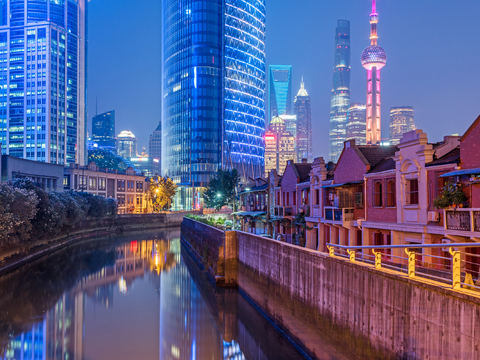 城市夜景 建筑风景 夜景 外景、